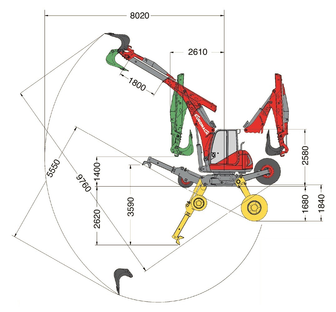 MINIESCAVATORE RAGNO EUROMACH R653 - immagine 7